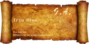 Iris Alex névjegykártya